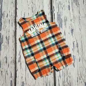 Carters Baby One Piece Plaid Sleeveless Bodysuit Romper Infant Size 6 Months